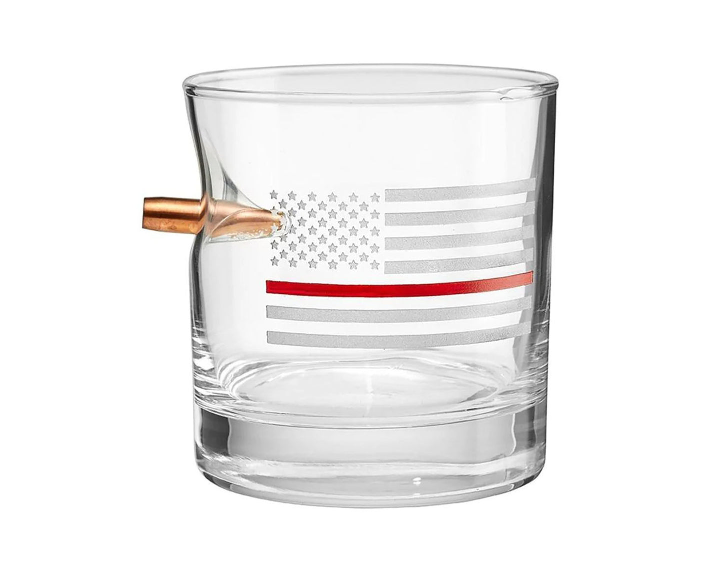 BenShot - Thin Red Line "Bulletproof" Rocks Glass - 11oz
