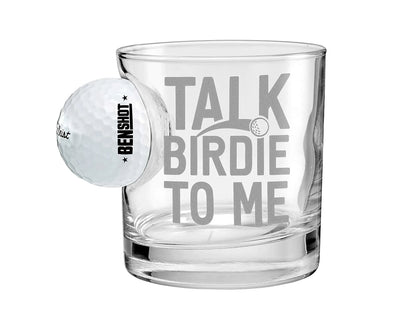 BenShot - "TALK BIRDIE TO ME" - Golf Ball Rocks Glass - 11oz