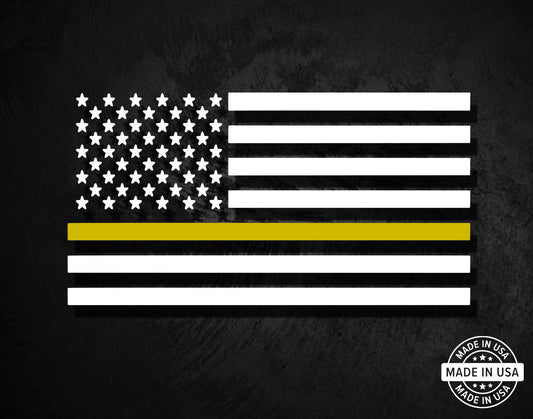 Thin Gold Line Flag Decal