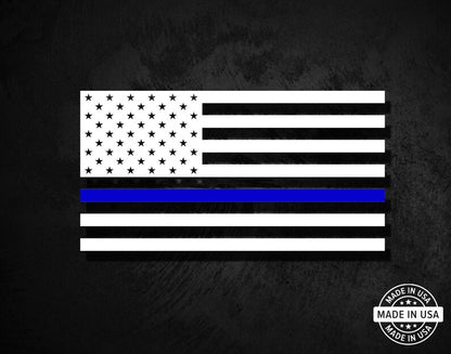 Thin Blue Line (solid union) Flag Decal