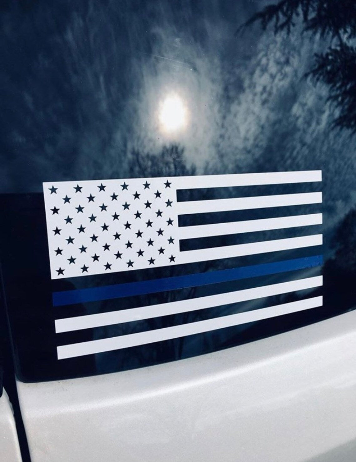 Thin Blue Line (solid union) Flag Decal